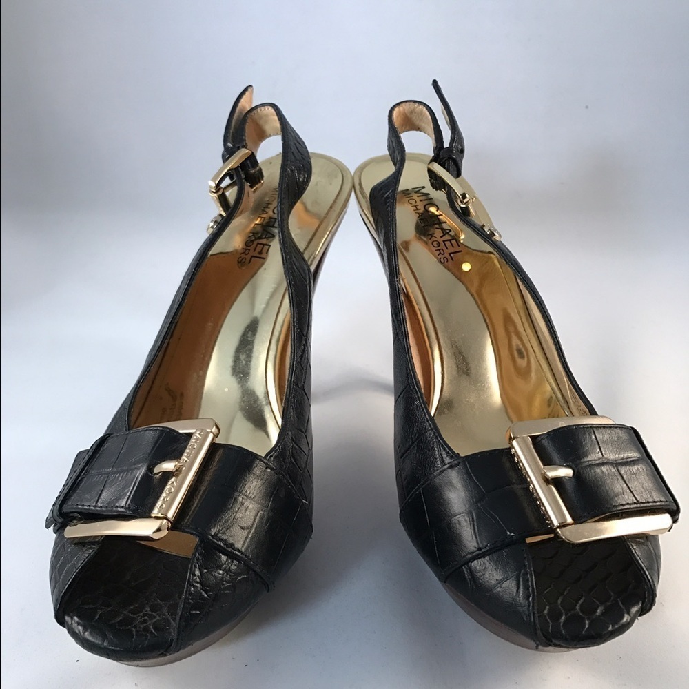 Michael Michael Kors Open Toe Buckle Heels